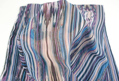 Graphic Tribal Stripe Printed Chiffon Fabric 2 yards